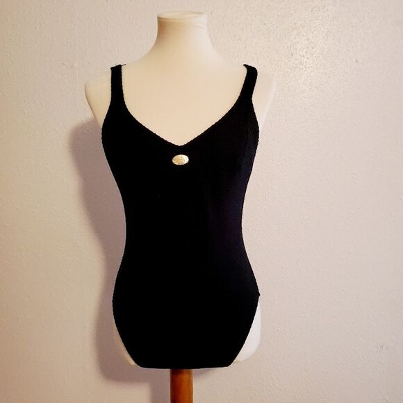 Roidal Black One Piece Swimsuit - Picture 1 of 9
